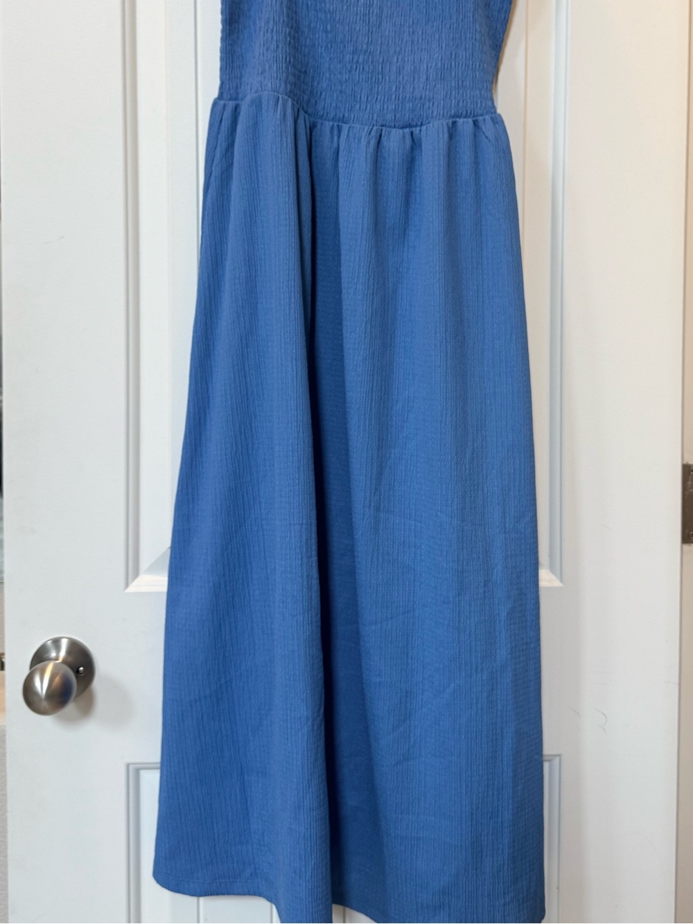H&M Blue Smocked Sundress with Ruffle Bodice